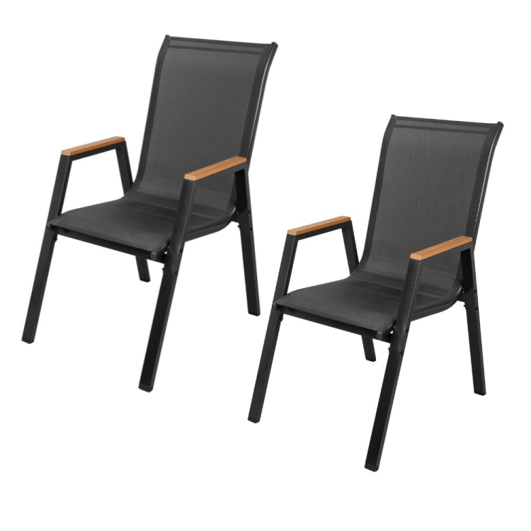 Krzesło ogrodowe MALTA 2 sztuki czarny